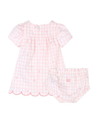 Cotton dress and panties set - Veiled pink