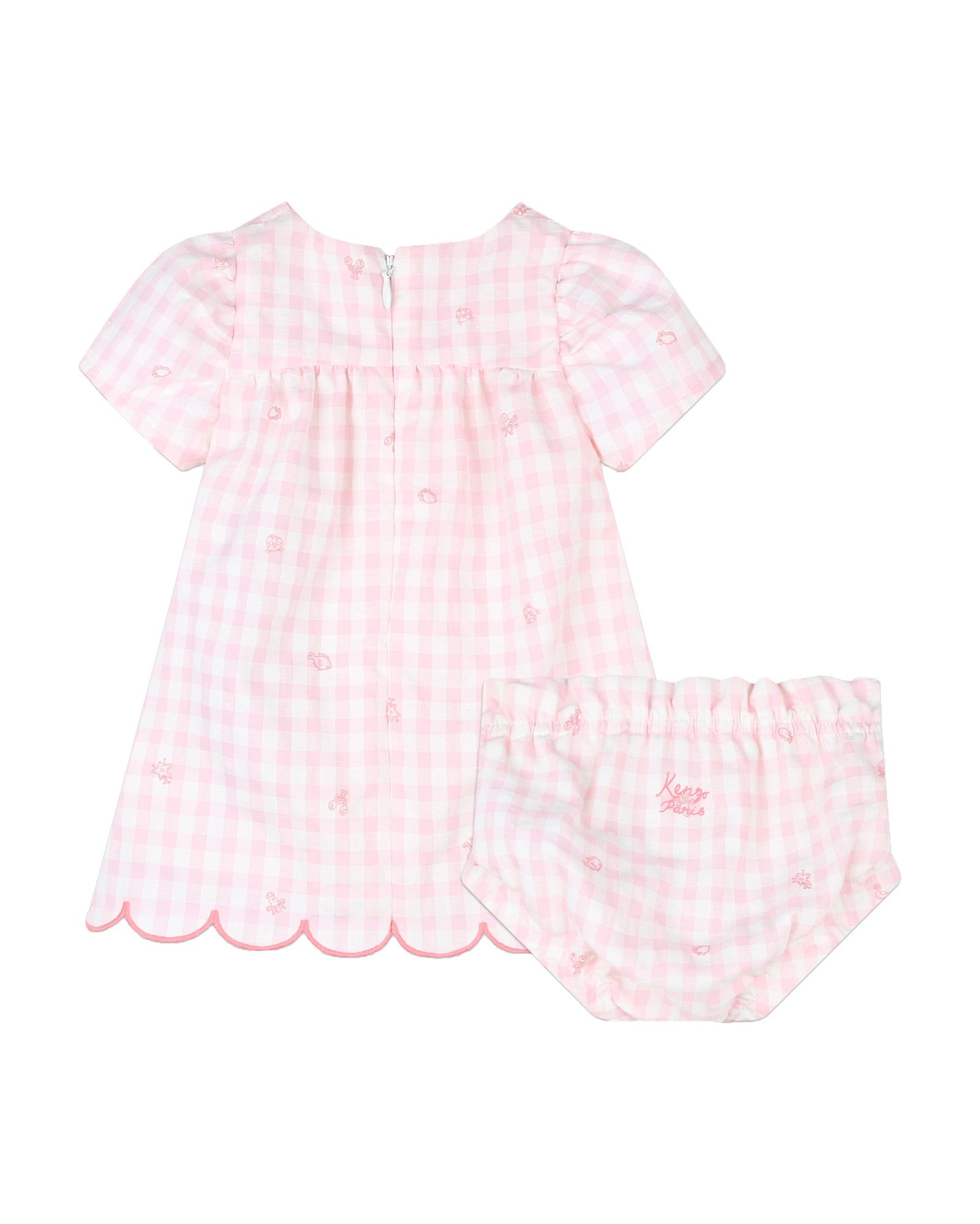 Cotton dress and panties set - Veiled pink