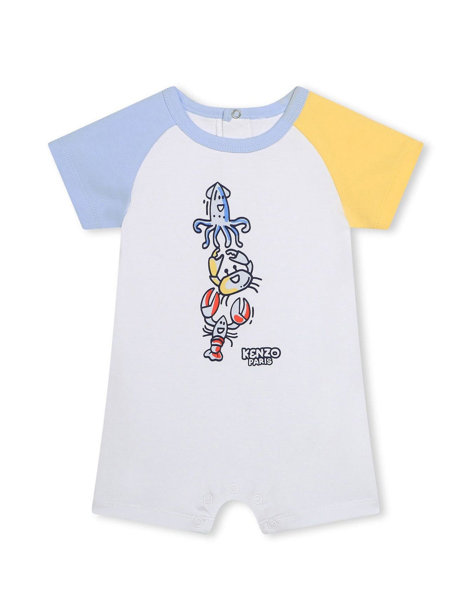 Combi-short en coton - Blanc