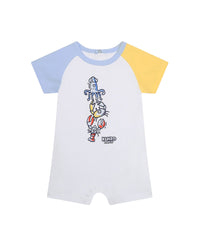 Combi-short en coton - Blanc