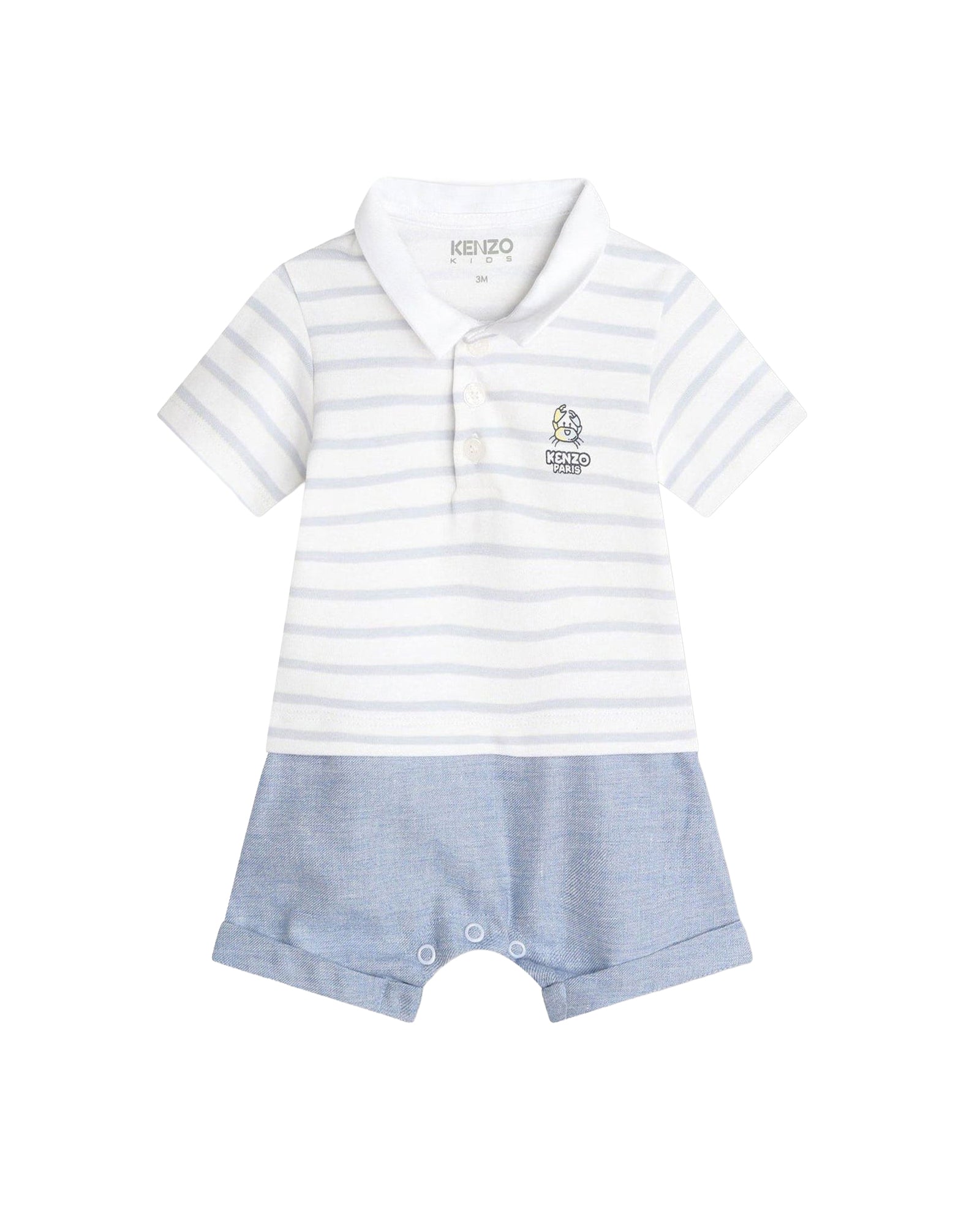 Combi-short en coton - Blanc