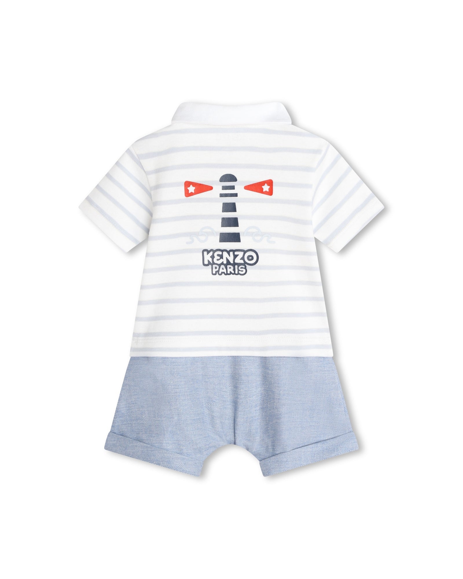 Combi-short en coton - Blanc
