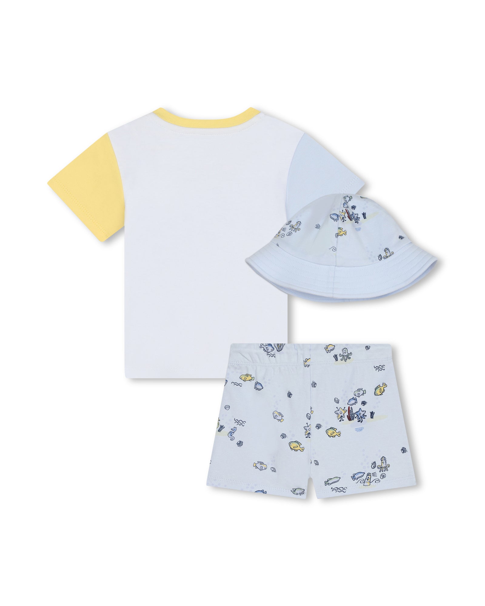 Ensemble t-shirt short et bob en coton - Blanc