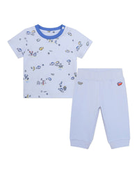Ensemble t-shirt et pantalon en coton - Ciel