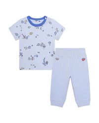 Ensemble t-shirt et pantalon en coton - Ciel