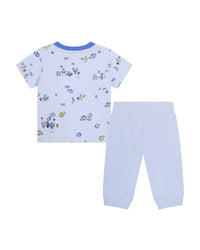 Ensemble t-shirt et pantalon en coton - Ciel
