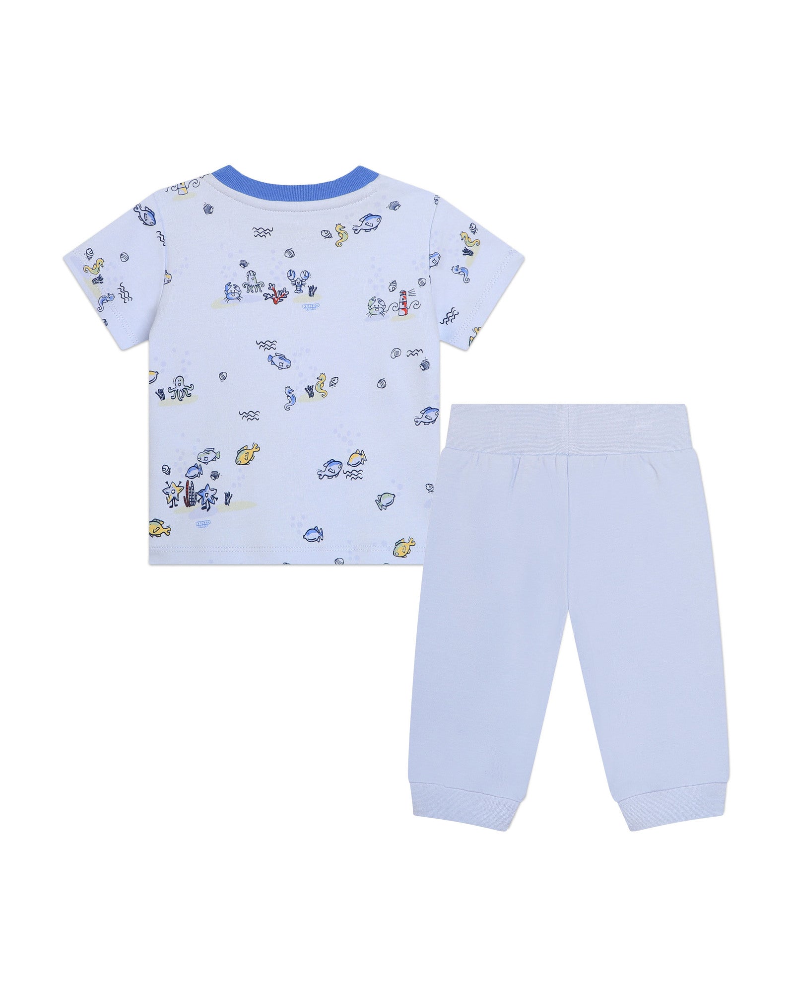 Cotton t-shirt and trousers set - Ciel