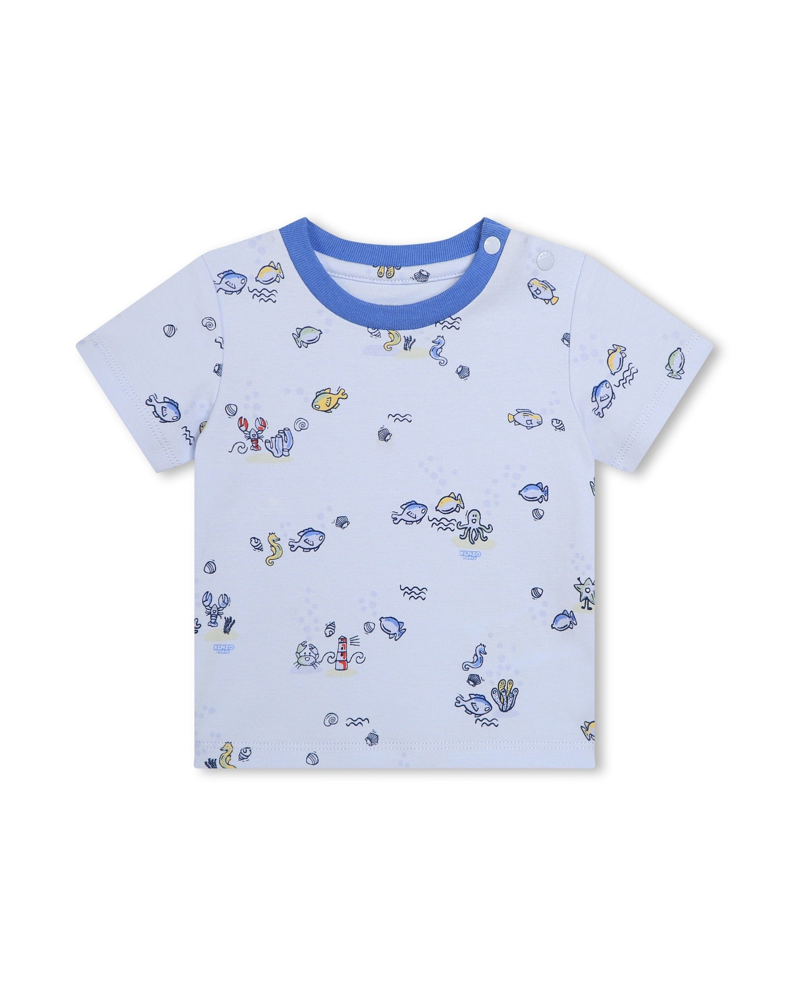 Cotton t-shirt and trousers set - Ciel