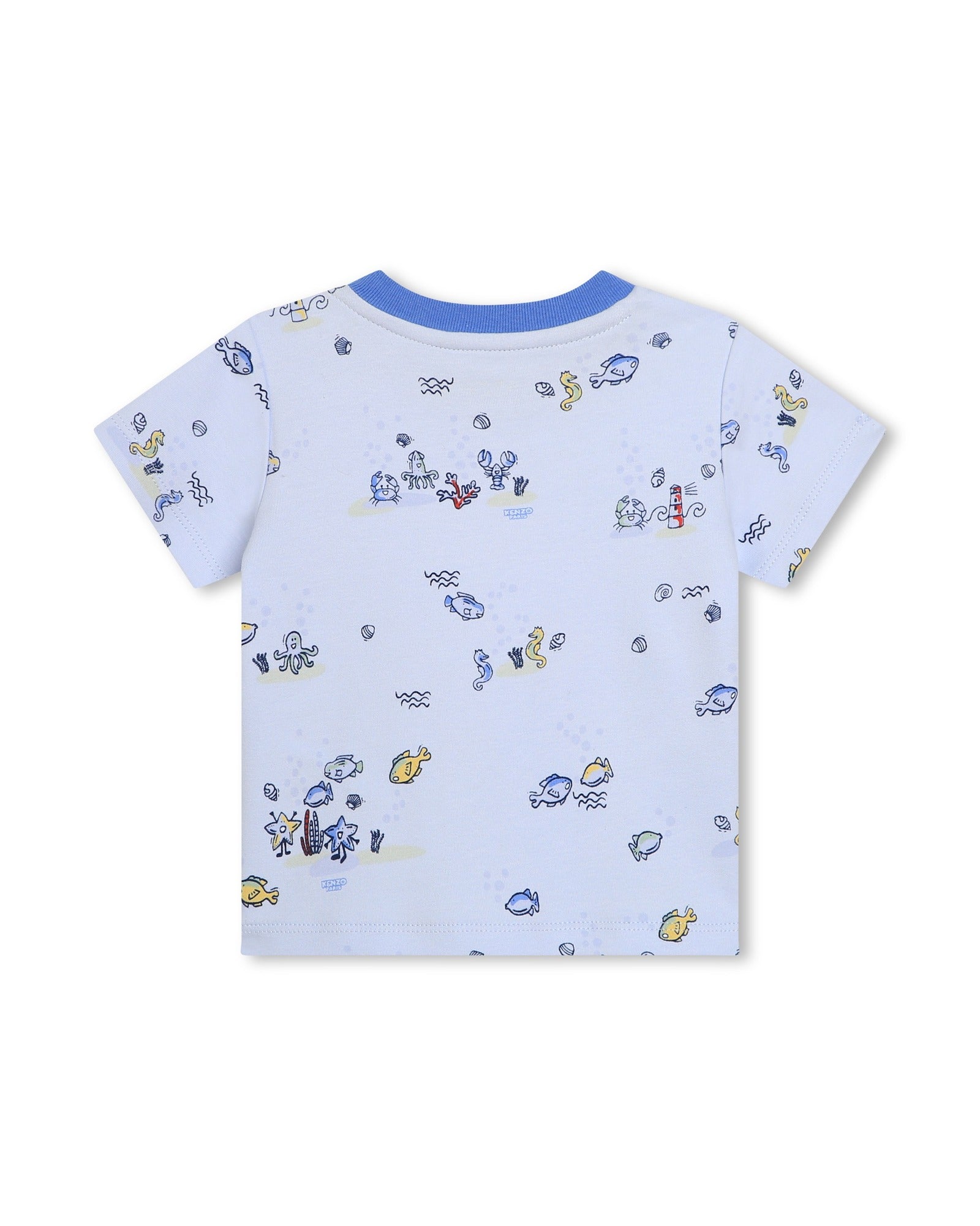 Cotton t-shirt and trousers set - Ciel
