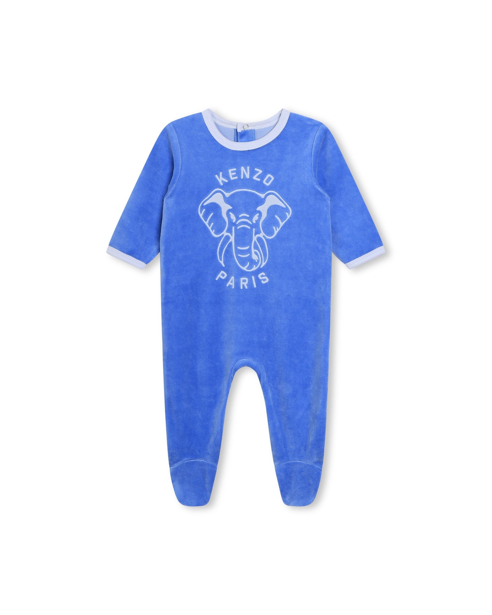 Ensemble pyjama bavoir et bonnet en coton - Airforce blue