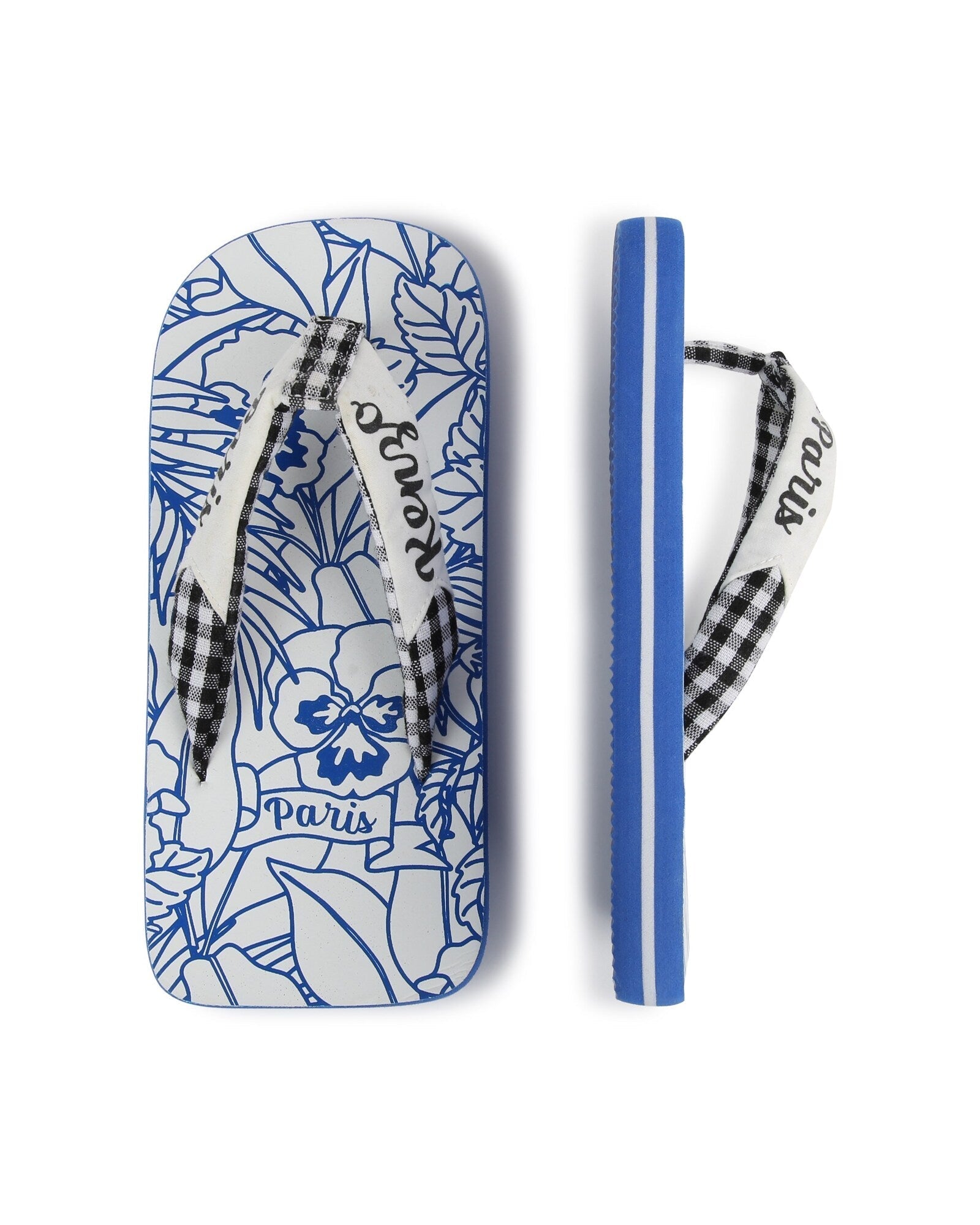 Tongs avec imprimé - Bleu cobalt