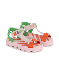 Sandales avec bandes bicolores - Veiled rose