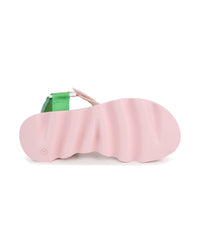 Sandales avec bandes bicolores - Veiled rose
