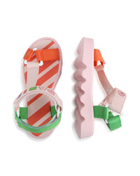 Sandales avec bandes bicolores - Veiled rose