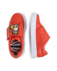 Baskets en cuir - Rouge Vermillon