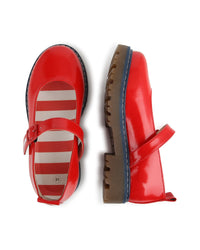 Ballerines en cuir - Rouge vermillon