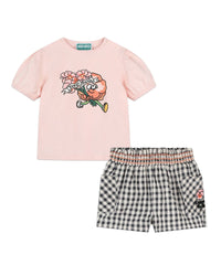 Ensemble t-shirt et short - Ecru gris