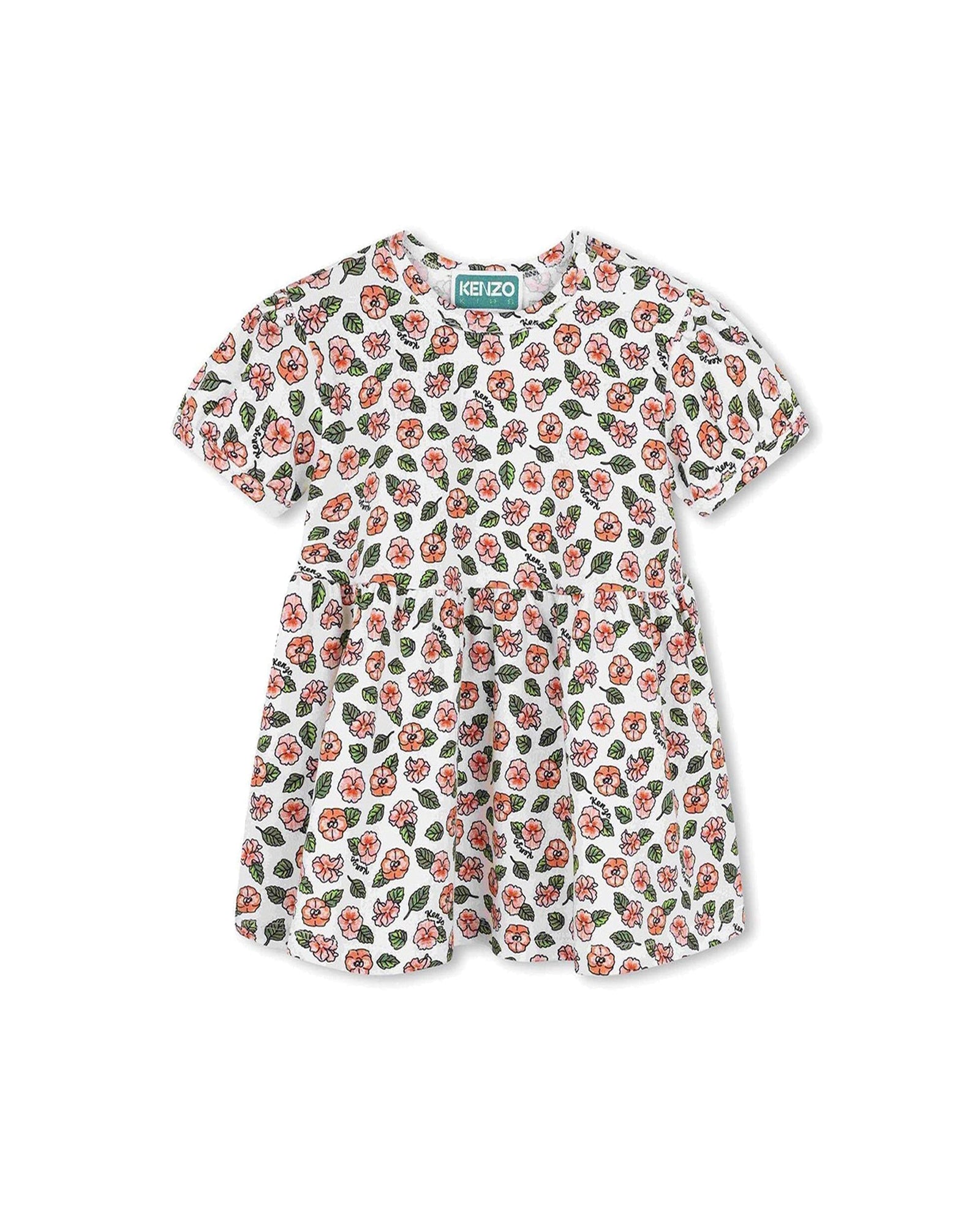 Robe à manches courtes en coton - Ivoire