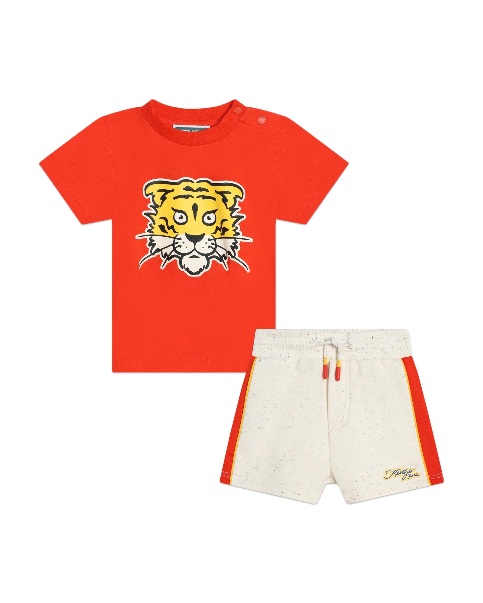 Ensemble t-shirt et short en coton - Rouge Vermillon