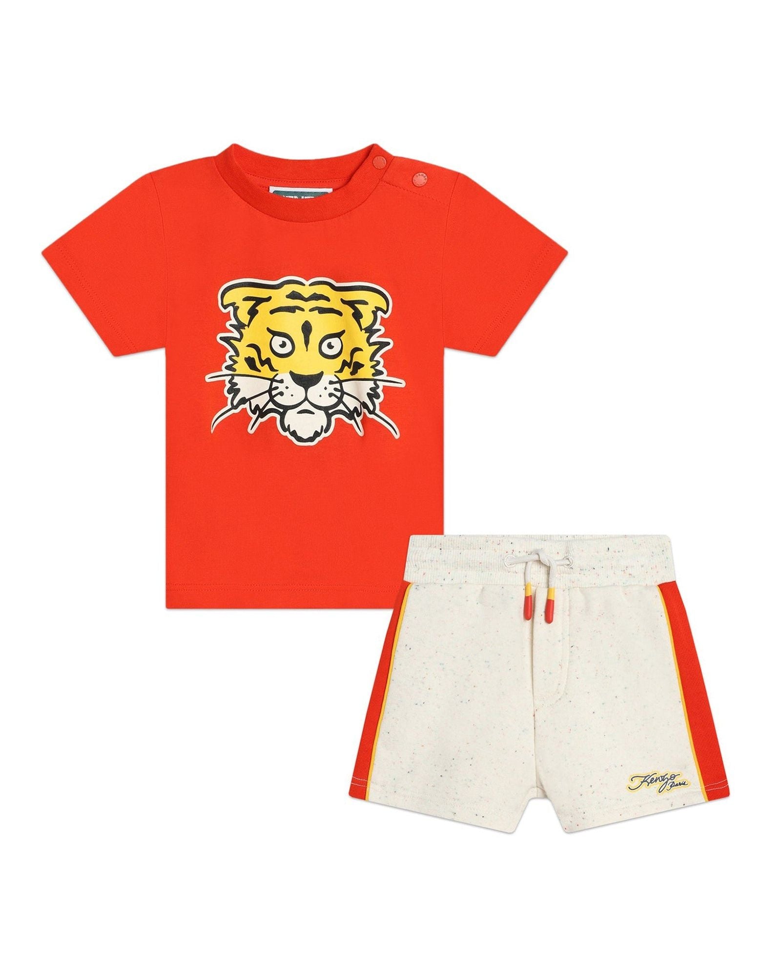 Ensemble t-shirt et short en coton - Rouge Vermillon