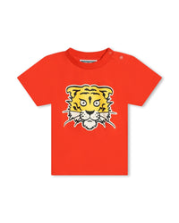 Ensemble t-shirt et short en coton - Rouge Vermillon