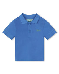 Polo à manches courtes en coton - Bleu cobalt