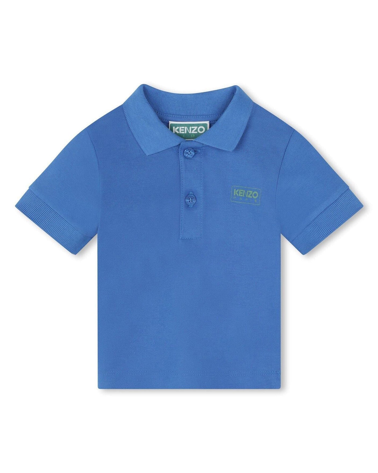 Polo à manches courtes en coton - Bleu cobalt