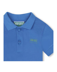 Polo à manches courtes en coton - Bleu cobalt