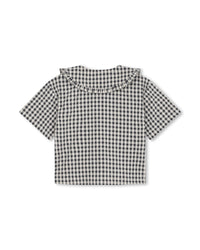 Chemise à manches courtes en vichy - Ecru gris