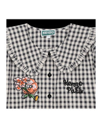Chemise à manches courtes en vichy - Ecru gris