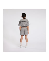 Chemise à manches courtes en vichy - Ecru gris