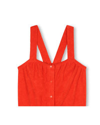 Combi-short en coton - Rouge vermillon