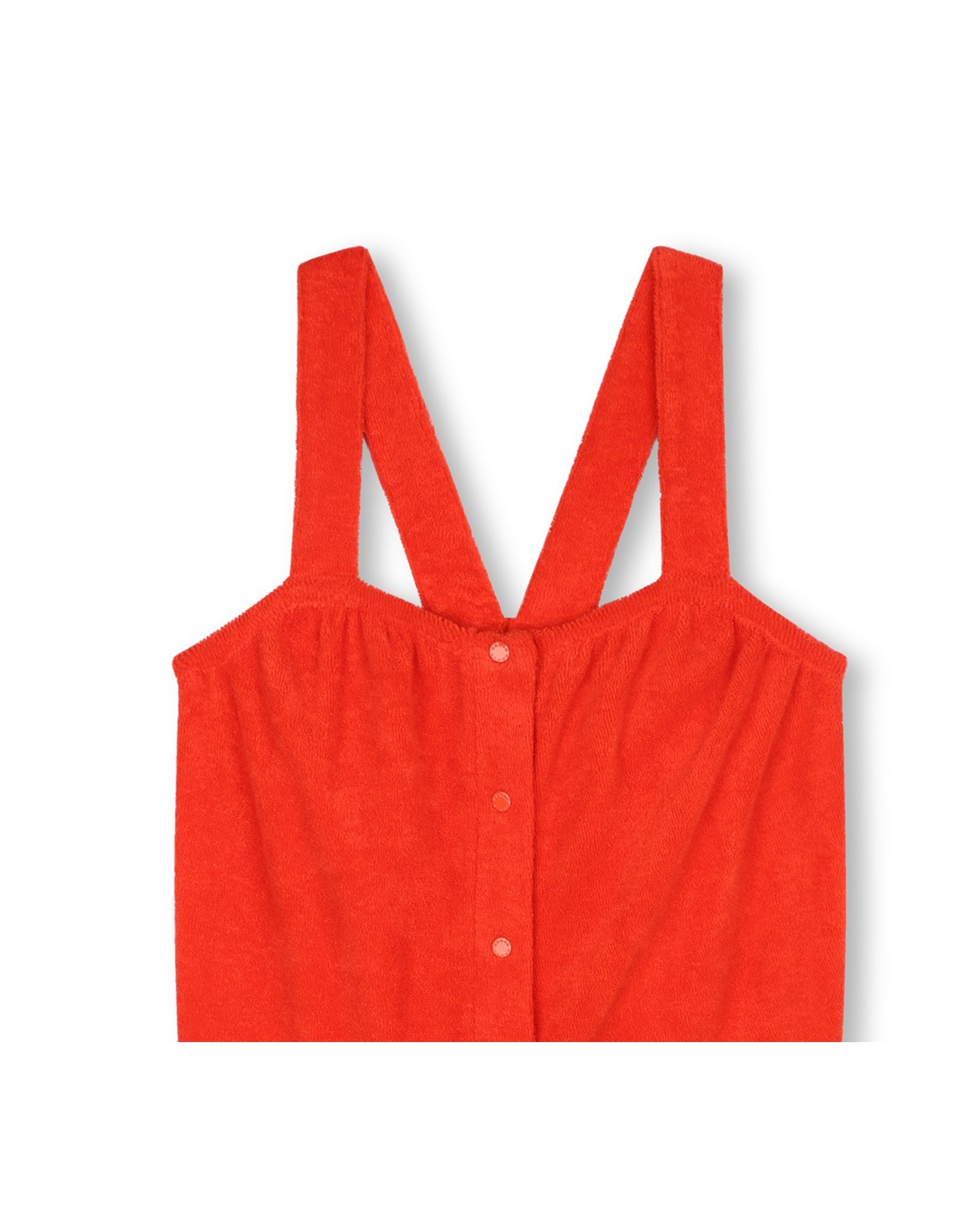 Combi-short en coton - Rouge vermillon