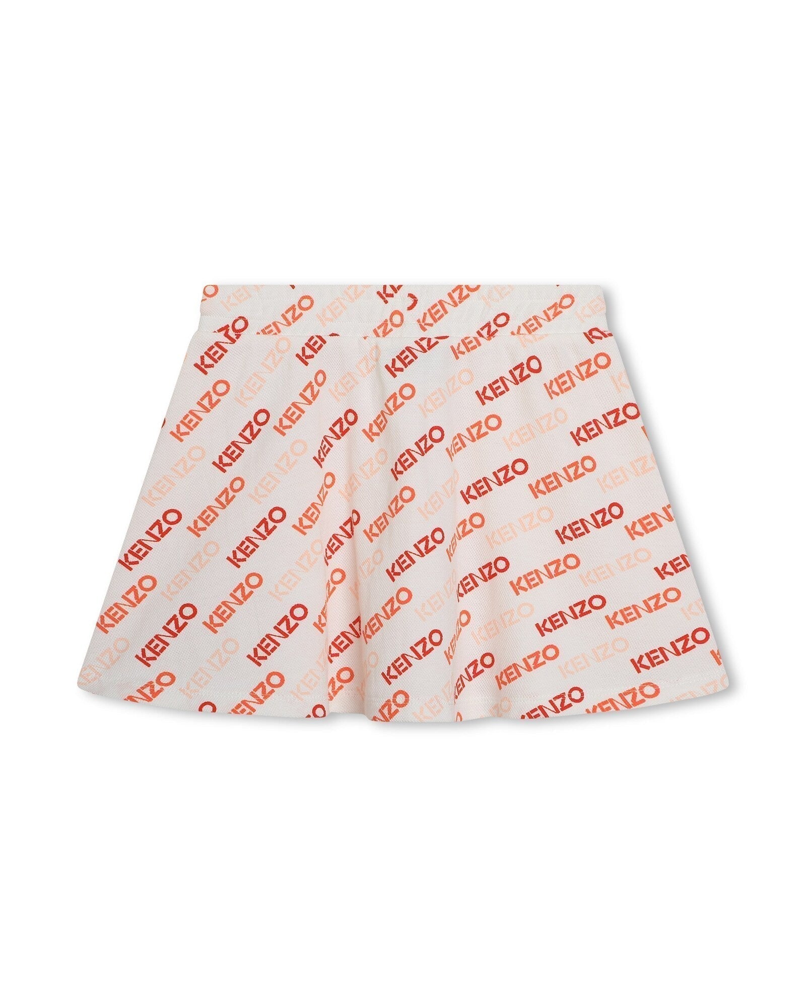 Jupe courte à motif monogramme en coton - Ivoire