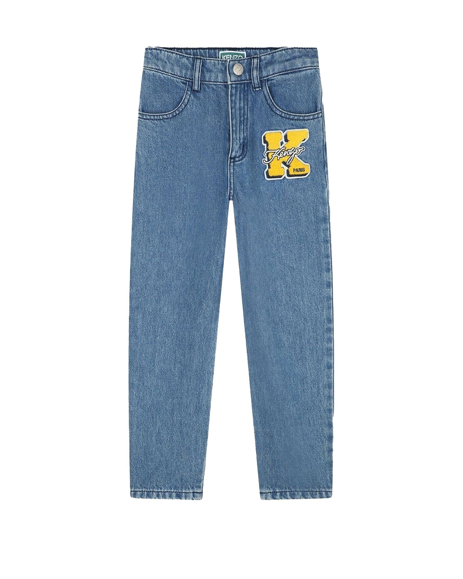 Cotton denim trousers - Bleach