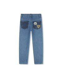 Cotton denim trousers - Bleach