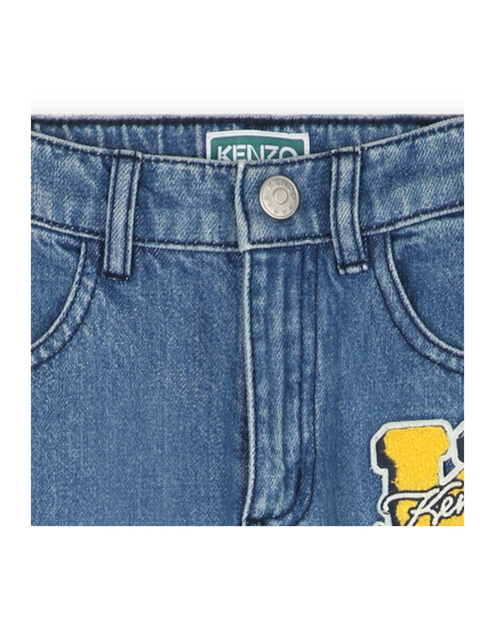 Cotton denim trousers - Bleach