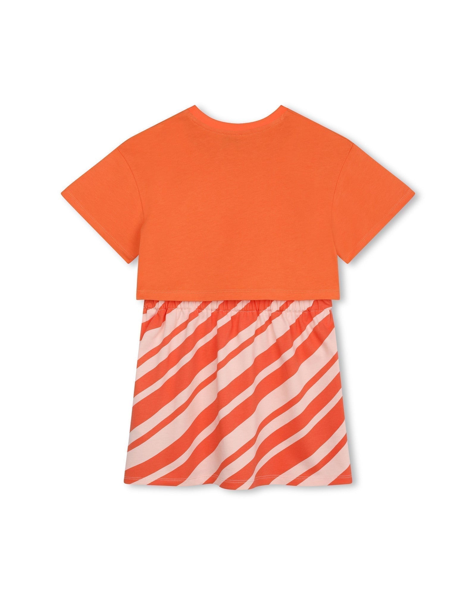 Cotton striped t-shirt dress - Poppy Red