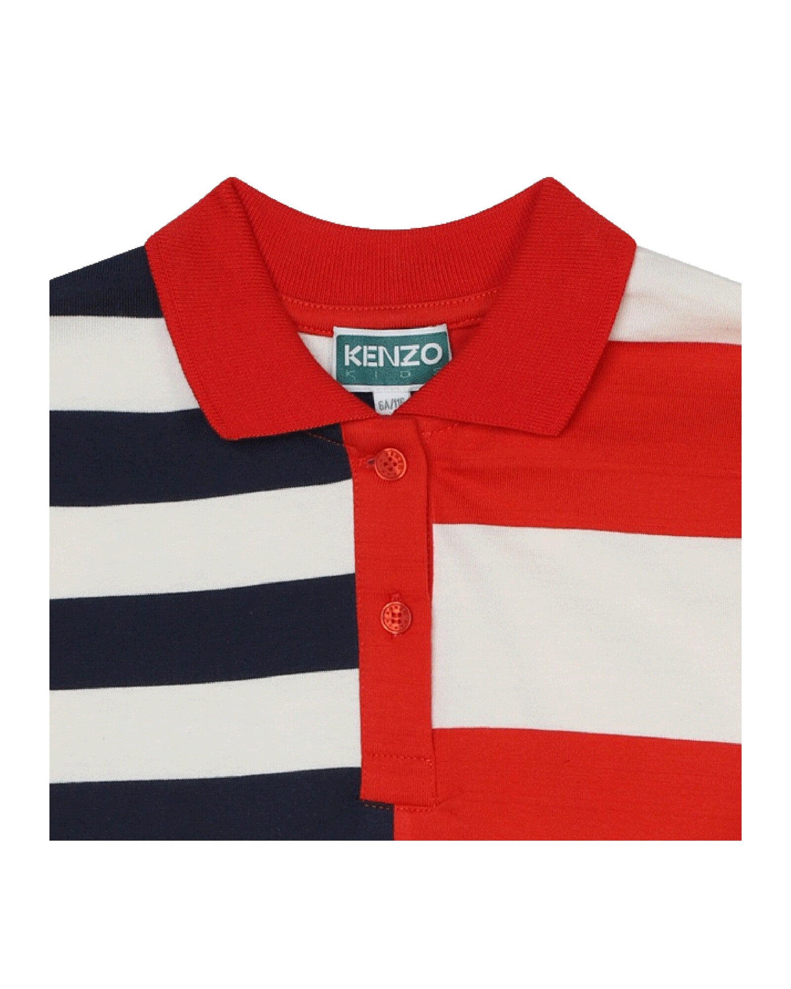 Robe polo à rayures en coton - Rouge Vermillon