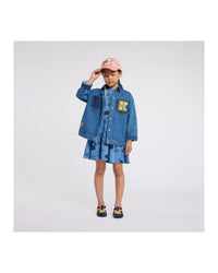 Robe en coton - Bleu tablier