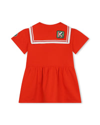 Robe en coton - Rouge vermillon