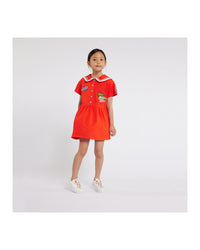 Robe en coton - Rouge vermillon