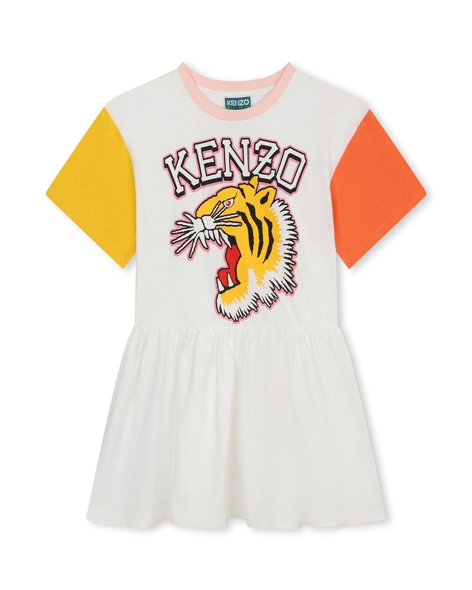 Robe à manches courtes en coton - Ivoire