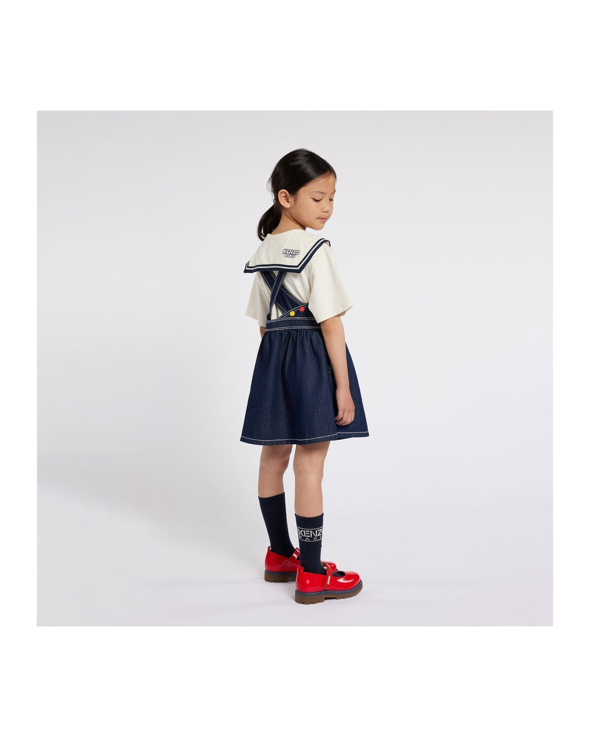 Robe imprimée en coton - Denim Brut