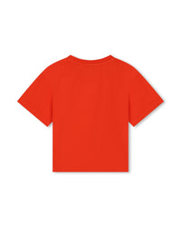 Short-sleeved cotton T-shirt - Vermilion red