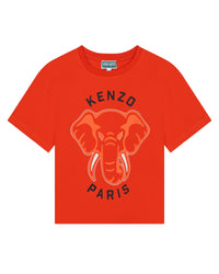 Printed cotton T-shirt - Vermilion Red