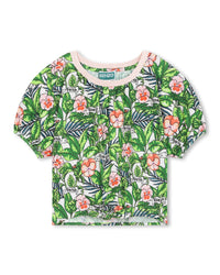 T-shirt in print - Mint Green