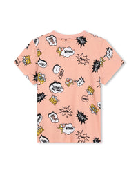 Short-sleeved cotton T-shirt - Nude