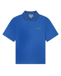 Polo à manches courtes en coton - Bleu cobalt