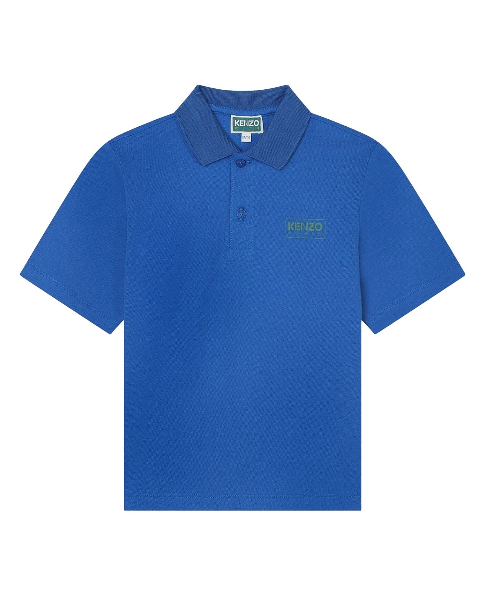 Polo à manches courtes en coton - Bleu cobalt